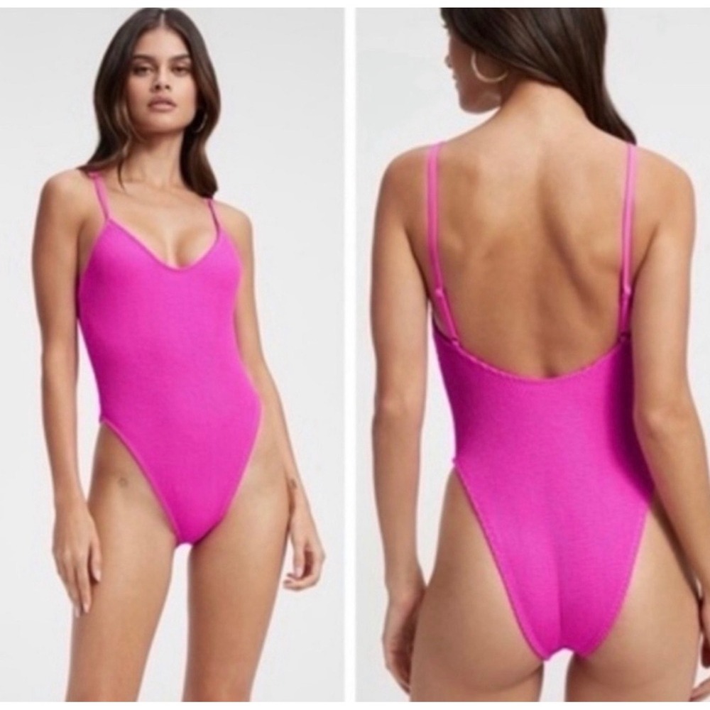 Good American Always Fits Swimwsuit Size L/XL Fuchsia Pink